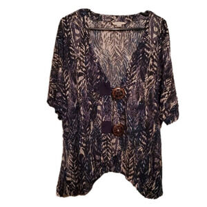 Erin London Multicolor V Neck Cardian  Top Size Medium